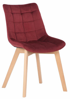 2-delige set eetkamerstoelen Pissaac fluweel, Rood