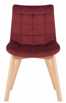 2-delige set eetkamerstoelen Pissaac fluweel, Rood