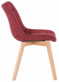 2-delige set eetkamerstoelen Pissaac fluweel, Rood