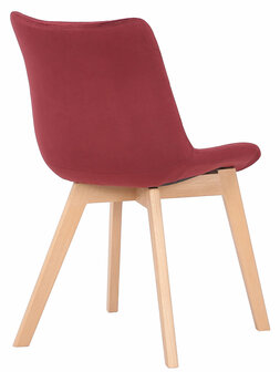 2-delige set eetkamerstoelen Pissaac fluweel, Rood