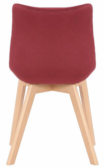 2-delige set eetkamerstoelen Pissaac fluweel, Rood