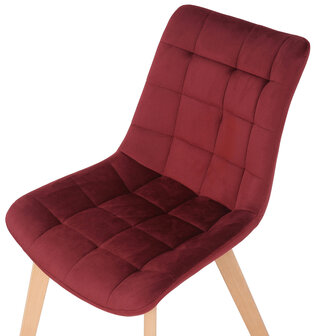 2-delige set eetkamerstoelen Pissaac fluweel, Rood