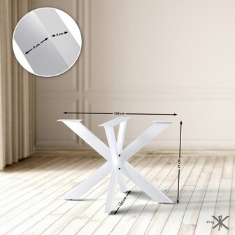 Tafelpoten Belixe 100x100 cm, Wit