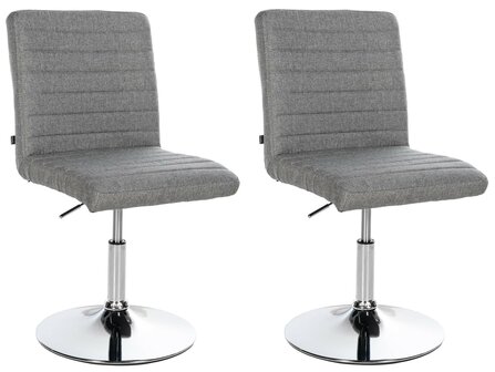2-delige set eetkamerstoel Alves stof, Grijs