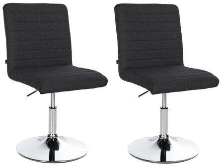 2-delige set eetkamerstoel Alves Stof, Zwart