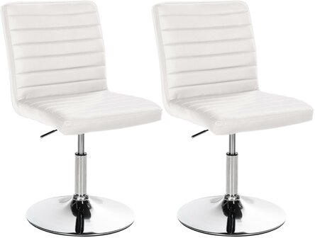 2-delige set eetkamerstoel Alves kunstleer, Wit