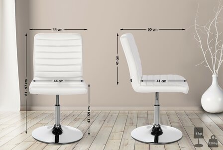 2-delige set eetkamerstoel Alves kunstleer, Wit