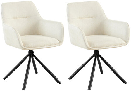 2-delige set stoel Toptin stof, Creme