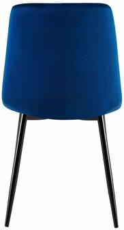 2-delige set eetkamerstoel Cloirtan fluweel, Blauw