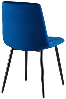 2-delige set eetkamerstoel Cloirtan fluweel, Blauw