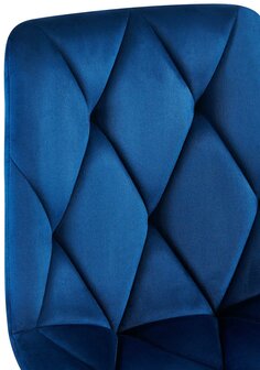 2-delige set eetkamerstoel Cloirtan fluweel, Blauw