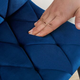 2-delige set eetkamerstoel Cloirtan fluweel, Blauw