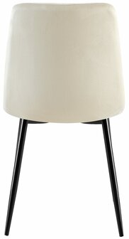 2-delige set eetkamerstoel Cloirtan fluweel, Creme