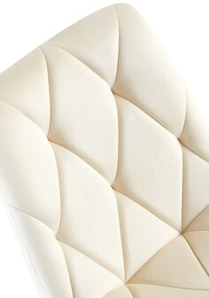 2-delige set eetkamerstoel Cloirtan fluweel, Creme