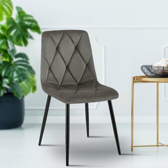 2-delige set eetkamerstoel Cloirtan fluweel, 