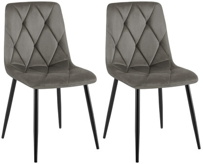 2-delige set eetkamerstoel Cloirtan fluweel, 