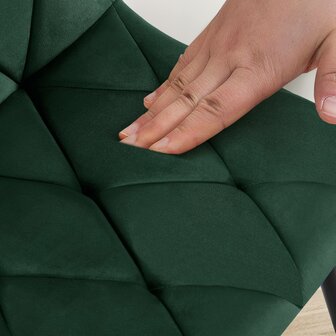 2-delige set eetkamerstoel Cloirtan fluweel, Groen