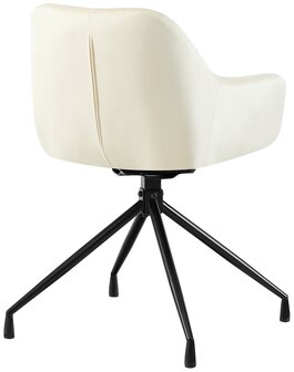 2-delige set eetkamerstoel Wilba fluweel, Creme
