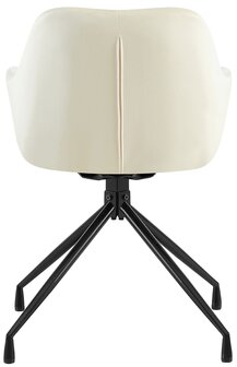 2-delige set eetkamerstoel Wilba fluweel, Creme