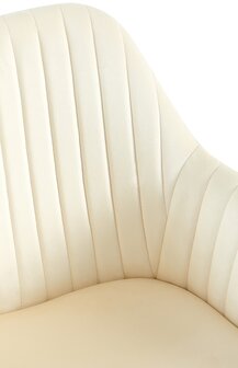 2-delige set eetkamerstoel Wilba fluweel, Creme
