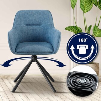 2-delige set stoel Toptin stof, Blauw
