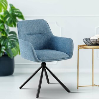 2-delige set stoel Toptin stof, Blauw