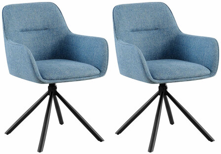 2-delige set stoel Toptin stof, Blauw