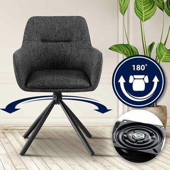 2-delige set stoel Toptin stof, Grijs