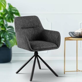 2-delige set stoel Toptin stof, Grijs