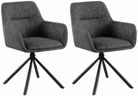 2-delige set stoel Toptin stof, Grijs