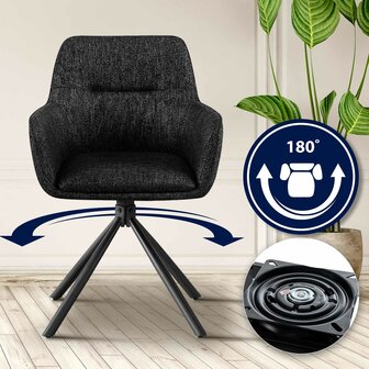 2-delige set stoel Toptin stof, Zwart