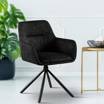 2-delige set stoel Toptin stof, Zwart