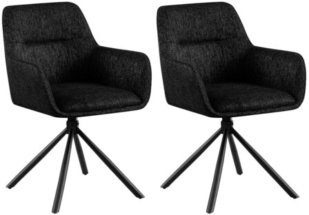 2-delige set stoel Toptin stof, Zwart