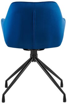 2-delige set eetkamerstoel Wilba fluweel, Blauw