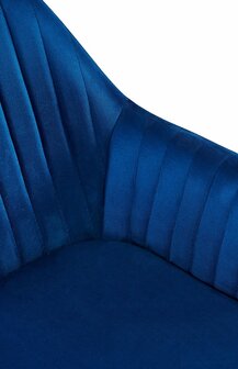 2-delige set eetkamerstoel Wilba fluweel, Blauw