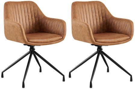 2-delige set eetkamerstoel Wilba Vintage, Grijs