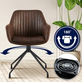 2-delige set eetkamerstoel Wilba Vintage, Bruin
