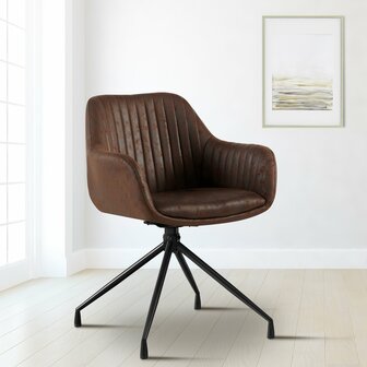 2-delige set eetkamerstoel Wilba Vintage, Bruin