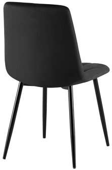 2-delige set eetkamerstoel Cloirtan fluweel, Zwart