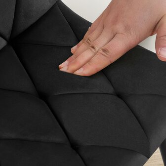 2-delige set eetkamerstoel Cloirtan fluweel, Zwart