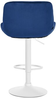2-delige set barkrukken Silin Wit Fluweel, Blauw