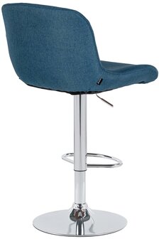 2-delige set barkrukken Silin Chroom Stof, Blauw
