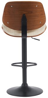 2-delige set barkruk Clowsan kunstleer zwart, Creme