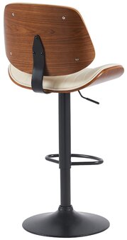 2-delige set barkruk Clowsan kunstleer zwart, Creme