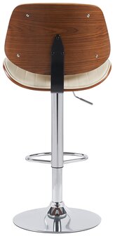 2-delige set barkruk Clowsan kunstleer chroom, Creme
