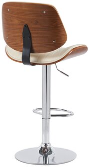 2-delige set barkruk Clowsan kunstleer chroom, Creme