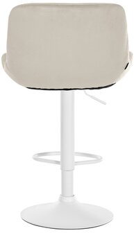2-delige set barkrukken Silin Wit Fluweel, Creme