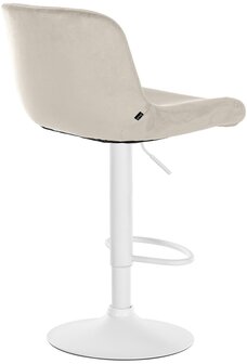 2-delige set barkrukken Silin Wit Fluweel, Creme