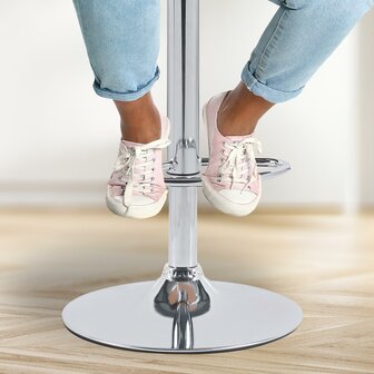 2-delige set barkrukken Silin Chroom Stof, Zwart