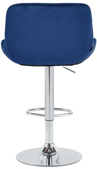 2-delige set barkrukken Silin Chroom Fluweel, Blauw